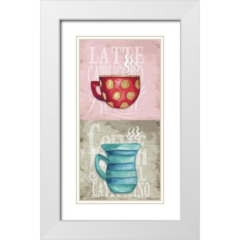 Coffee Panel White Modern Wood Framed Art Print with Double Matting by Medley, Elizabeth