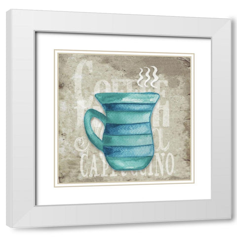 Daily Coffee II White Modern Wood Framed Art Print with Double Matting by Medley, Elizabeth