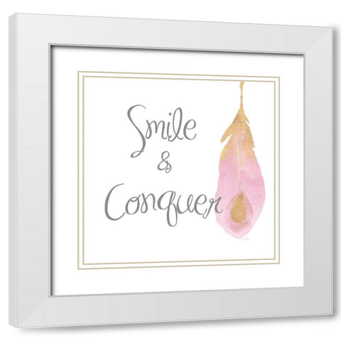 Good Vibes And Smiles I White Modern Wood Framed Art Print with Double Matting by Medley, Elizabeth