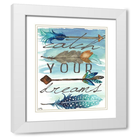 Catch Your Dreams White Modern Wood Framed Art Print with Double Matting by Medley, Elizabeth