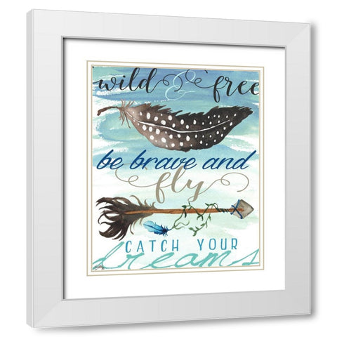 Wild and Free White Modern Wood Framed Art Print with Double Matting by Medley, Elizabeth