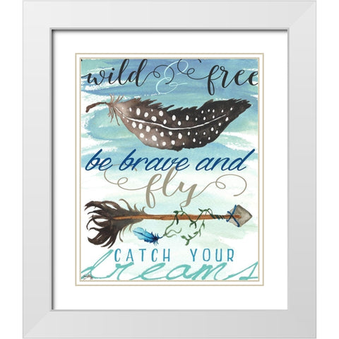 Wild and Free White Modern Wood Framed Art Print with Double Matting by Medley, Elizabeth