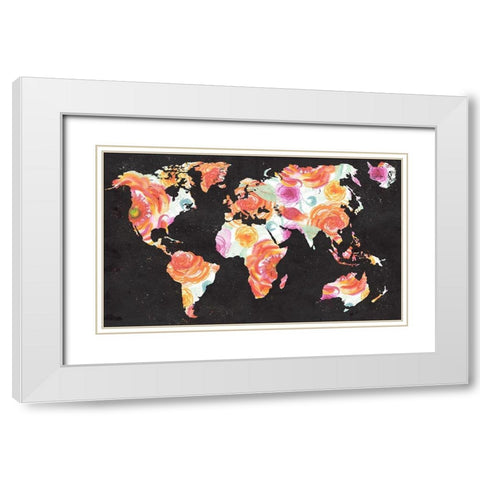 World Florals White Modern Wood Framed Art Print with Double Matting by Medley, Elizabeth