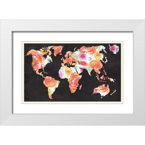 World Florals White Modern Wood Framed Art Print with Double Matting by Medley, Elizabeth