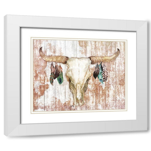 Light Feathery Antlers White Modern Wood Framed Art Print with Double Matting by Medley, Elizabeth