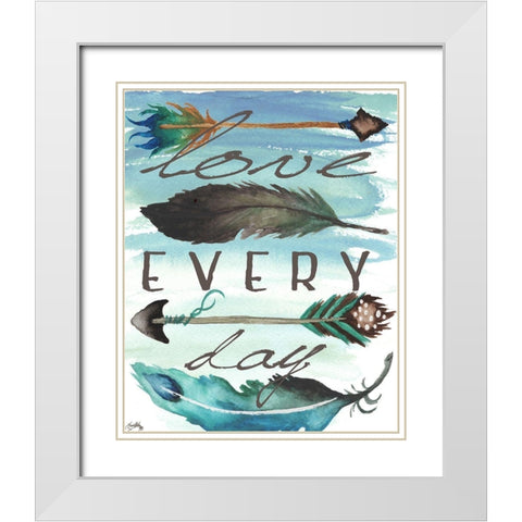 Love Every Day White Modern Wood Framed Art Print with Double Matting by Medley, Elizabeth