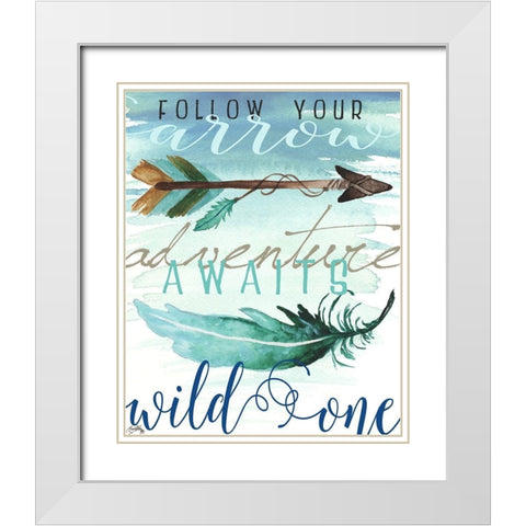 Wild One White Modern Wood Framed Art Print with Double Matting by Medley, Elizabeth