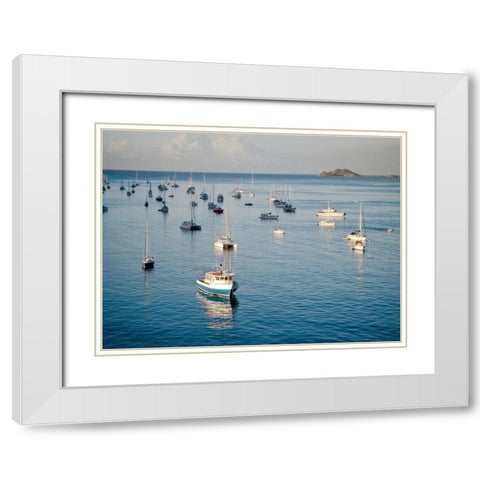Sails Down White Modern Wood Framed Art Print with Double Matting by Rodriguez, Jairo