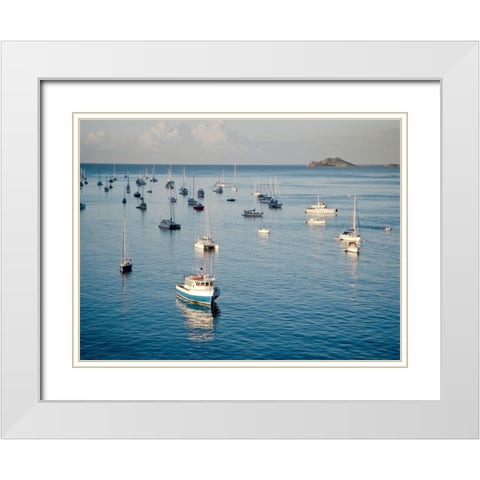 Sails Down White Modern Wood Framed Art Print with Double Matting by Rodriguez, Jairo