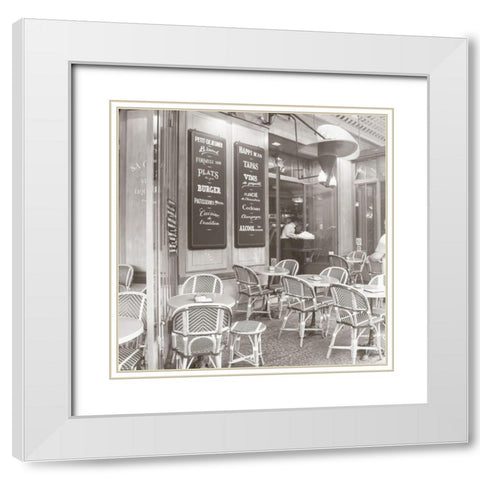 French Cafe White Modern Wood Framed Art Print with Double Matting by Navas, Emily