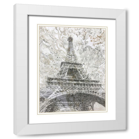 Eiffel View White Modern Wood Framed Art Print with Double Matting by Navas, Emily