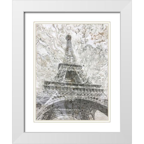 Eiffel View White Modern Wood Framed Art Print with Double Matting by Navas, Emily
