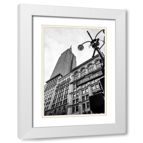 Down the Streets of New York White Modern Wood Framed Art Print with Double Matting by Navas, Emily