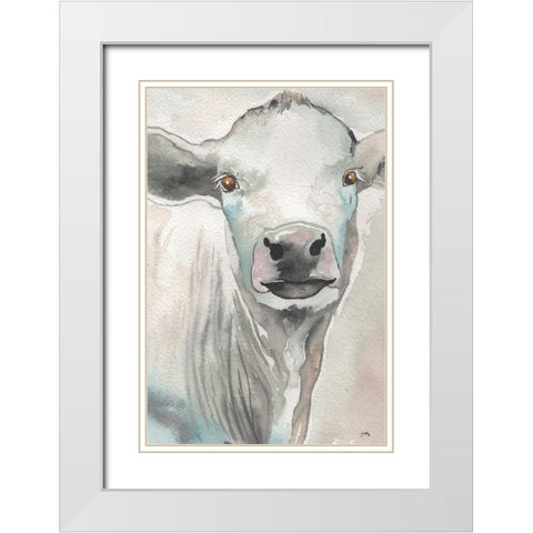 Farm Animal I White Modern Wood Framed Art Print with Double Matting by Medley, Elizabeth