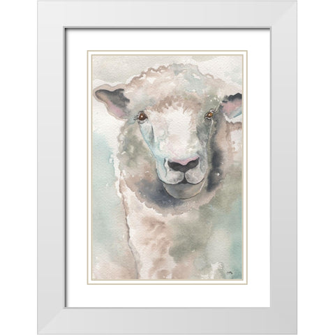 Muted Lamb White Modern Wood Framed Art Print with Double Matting by Medley, Elizabeth