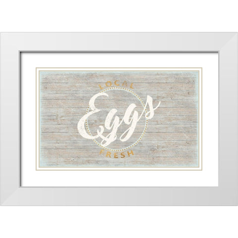 Fresh Eggs White Modern Wood Framed Art Print with Double Matting by Medley, Elizabeth