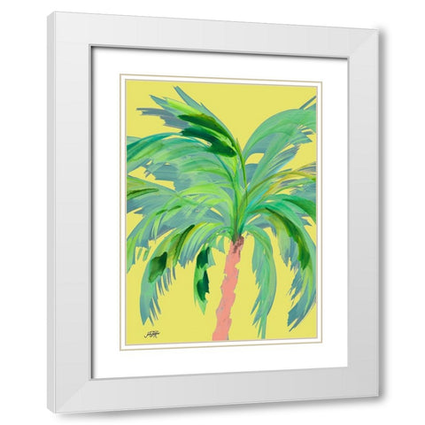 Palm on Sunlight I White Modern Wood Framed Art Print with Double Matting by DeRice, Julie