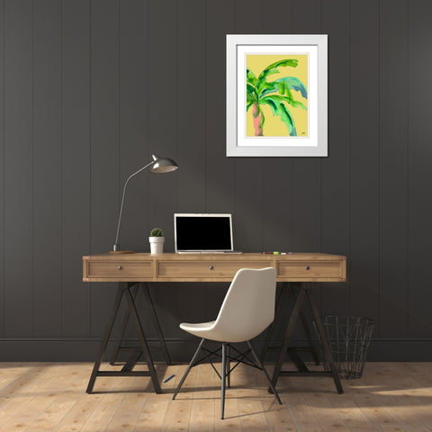 Palm on Sunlight II White Modern Wood Framed Art Print with Double Matting by DeRice, Julie