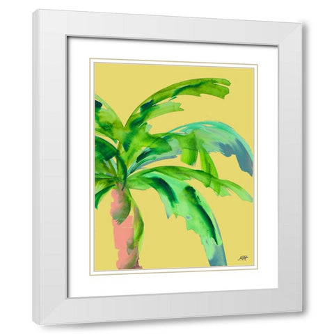 Palm on Sunlight II White Modern Wood Framed Art Print with Double Matting by DeRice, Julie