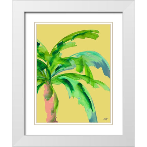 Palm on Sunlight II White Modern Wood Framed Art Print with Double Matting by DeRice, Julie