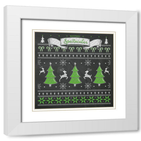 Holiday Sweater II White Modern Wood Framed Art Print with Double Matting by Metz, Andi