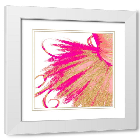 Bright Gold Ballet II White Modern Wood Framed Art Print with Double Matting by SD Graphics Studio