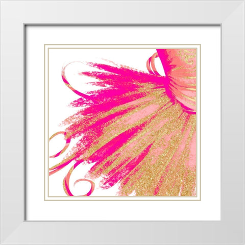 Bright Gold Ballet II White Modern Wood Framed Art Print with Double Matting by SD Graphics Studio