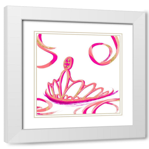 Bright Gold Ballet III White Modern Wood Framed Art Print with Double Matting by SD Graphics Studio