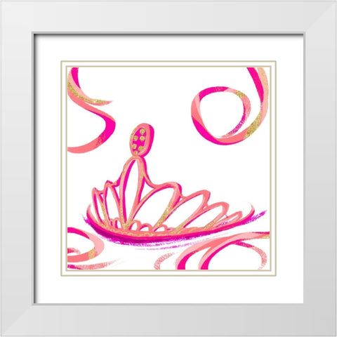 Bright Gold Ballet III White Modern Wood Framed Art Print with Double Matting by SD Graphics Studio