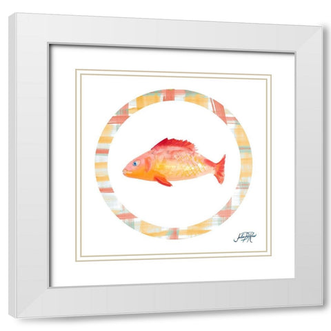 Fish Bowl II White Modern Wood Framed Art Print with Double Matting by DeRice, Julie
