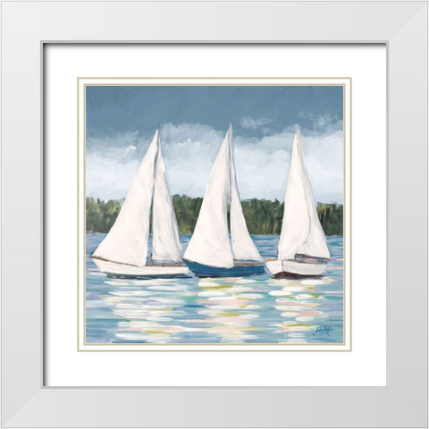 Soft Sail I White Modern Wood Framed Art Print with Double Matting by DeRice, Julie
