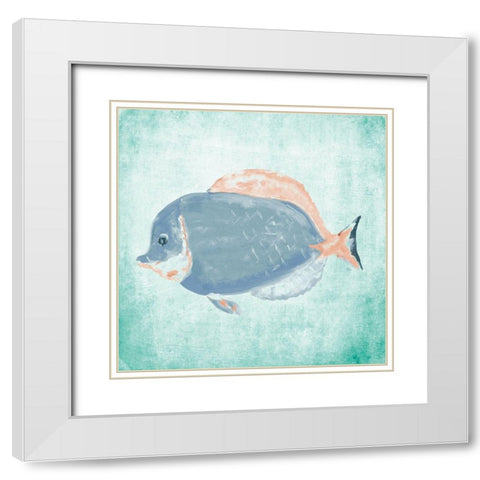 Fish In The Sea I White Modern Wood Framed Art Print with Double Matting by DeRice, Julie