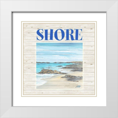 Shore White Modern Wood Framed Art Print with Double Matting by DeRice, Julie
