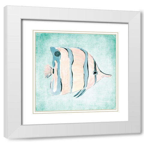 Fish In The Sea II White Modern Wood Framed Art Print with Double Matting by DeRice, Julie