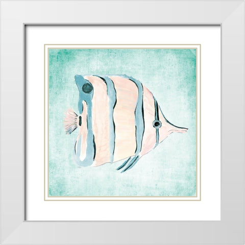 Fish In The Sea II White Modern Wood Framed Art Print with Double Matting by DeRice, Julie
