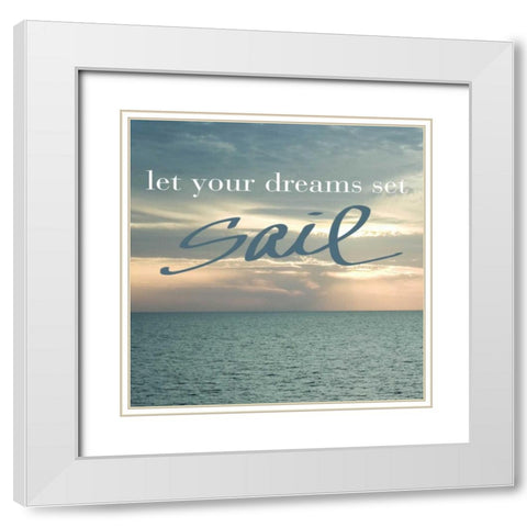 Dreams Ocean I White Modern Wood Framed Art Print with Double Matting by Acosta