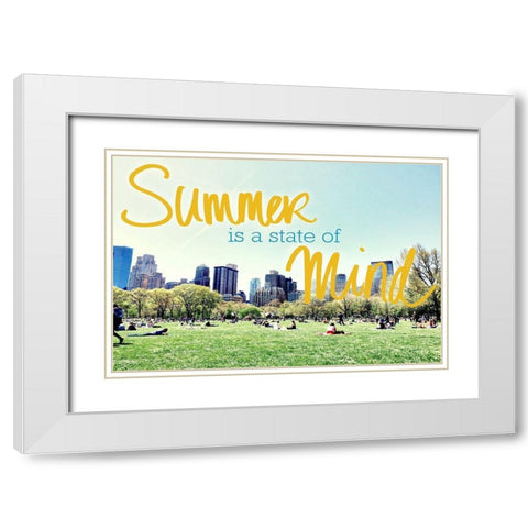 Summer Is A State Of Mind White Modern Wood Framed Art Print with Double Matting by Acosta