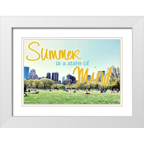 Summer Is A State Of Mind White Modern Wood Framed Art Print with Double Matting by Acosta