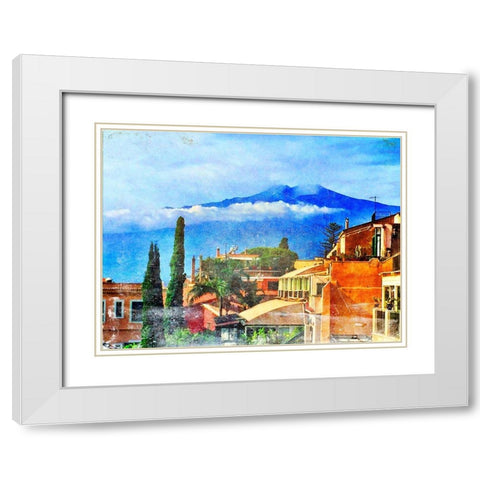 Pueblo White Modern Wood Framed Art Print with Double Matting by Acosta