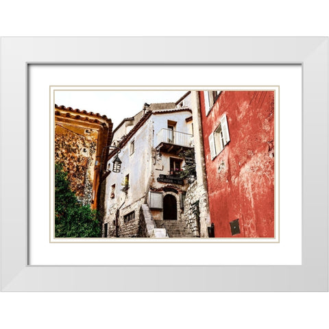 Corner Townhouse White Modern Wood Framed Art Print with Double Matting by Acosta