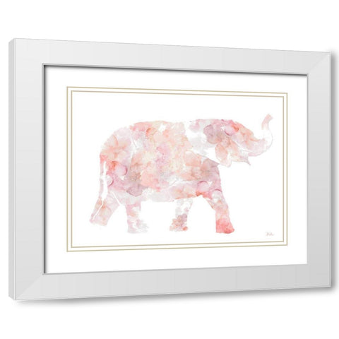 Flowers In Elephant White Modern Wood Framed Art Print with Double Matting by Pinto, Patricia
