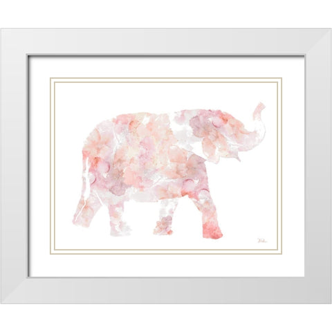 Flowers In Elephant White Modern Wood Framed Art Print with Double Matting by Pinto, Patricia
