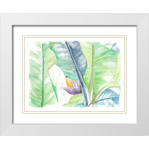 Fresh Banana Plantain White Modern Wood Framed Art Print with Double Matting by Pinto, Patricia