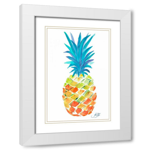 Punchy Pineapple II White Modern Wood Framed Art Print with Double Matting by DeRice, Julie