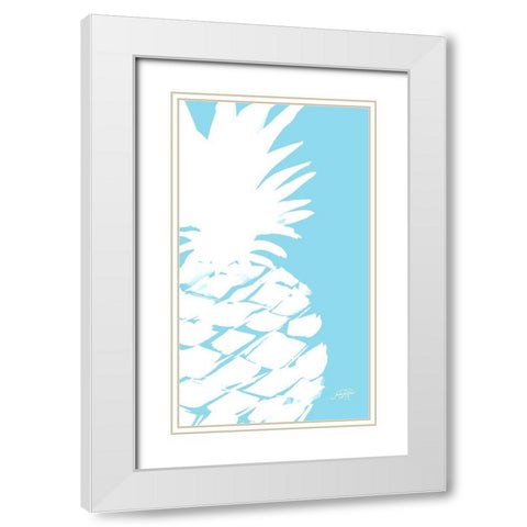 Modern Pineapple I White Modern Wood Framed Art Print with Double Matting by DeRice, Julie