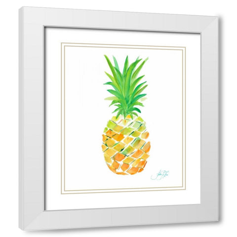 Pineapple II White Modern Wood Framed Art Print with Double Matting by DeRice, Julie