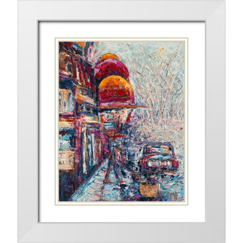 Big Apple Blizzard White Modern Wood Framed Art Print with Double Matting by Coolick, Ann Marie