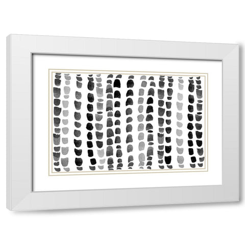 Black and Gray Raindrops White Modern Wood Framed Art Print with Double Matting by Coolick, Ann Marie