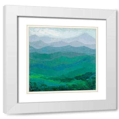 Blue Ridge Spring White Modern Wood Framed Art Print with Double Matting by Coolick, Ann Marie
