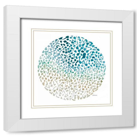 Circle Garden I White Modern Wood Framed Art Print with Double Matting by Coolick, Ann Marie
